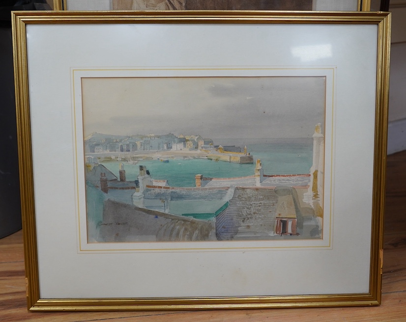 Charles Knight R.W.S., R.O.I (1901-1990), watercolour, Harbour view, 25.5 x 37cm. Condition - fair to good